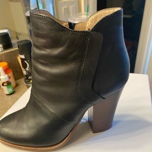 Halogen black leather booties.